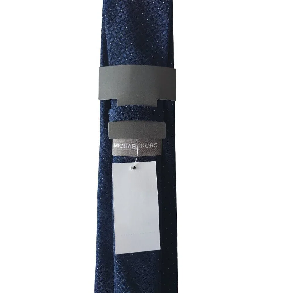 MICHAEL KORS, ties for dress suits, polyester and viscose, blue, for men.